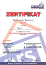 Fachpraxis-Seminar 2014 Zertifikat (Hendrik Petri)