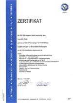 Zertifikat Sachkundiger für Brandabschottungen (Hendrik Petri)
