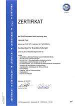 Zertifikat Sachkundiger für Brandabschottungen (Hendrik Petri)